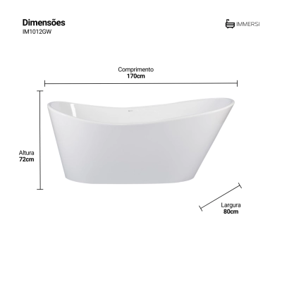 Banheira Atlântida Glossy White
