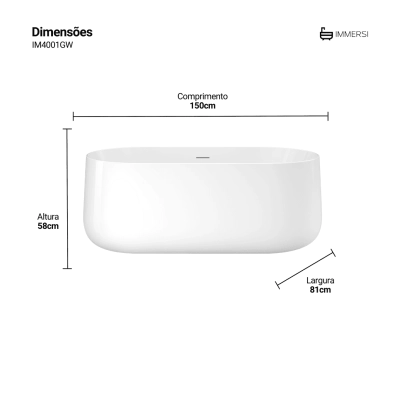 Banheira Camburi Glossy White