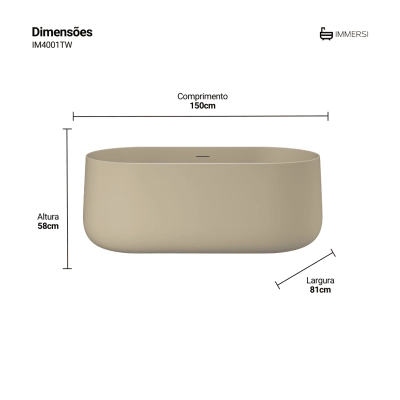 Banheira Camburi Tan White (Fosca Colorida)