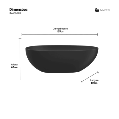 Banheira Campeche Pure Black (Fosca Colorida)