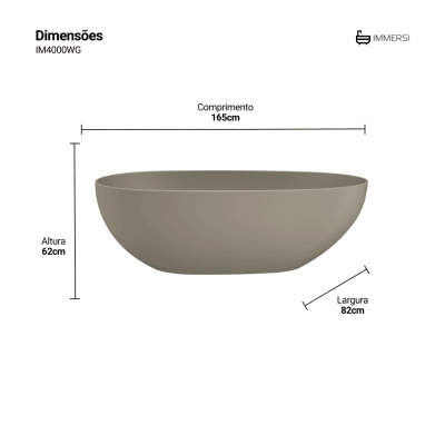 Banheira Campeche Warm Grey (Fosca Colorida)