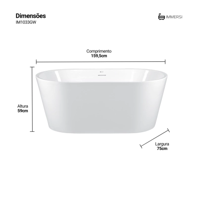 Banheira Gamboa 2 Glossy White