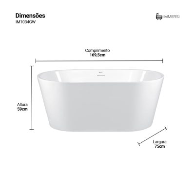 Banheira Gamboa 3 Glossy White