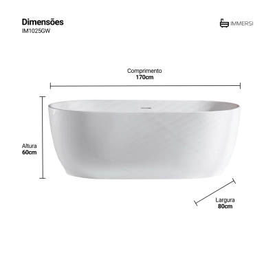 Banheira Garopaba Glossy White