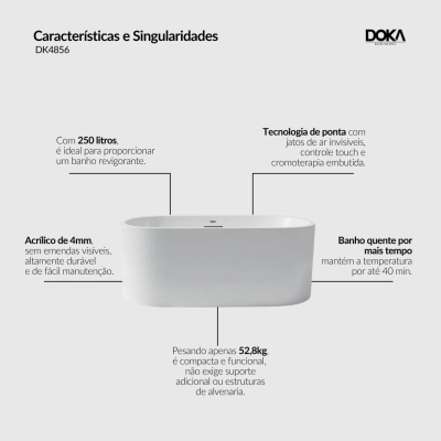 Banheira Geneve X - Matt White (Fosco)