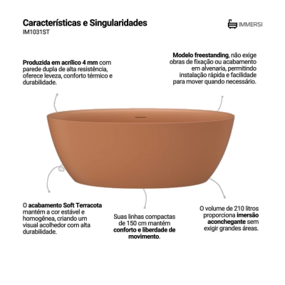 Banheira Itajaí Soft Terracota (Fosca Colorida)