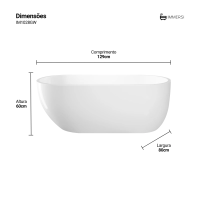 Banheira Maragogi Glossy White