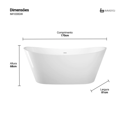 Banheira Porto Belo Glossy White