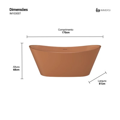 Banheira Porto Belo Soft Terracota (Fosca Colorida)