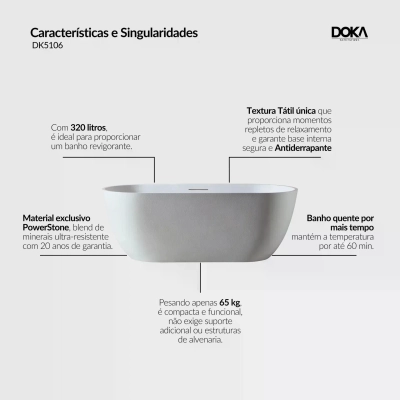 Banheira SoHo 170 - Texture Cement-Grey