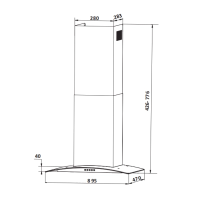 Coifa de Parede Black Classic 90 cm - 220V