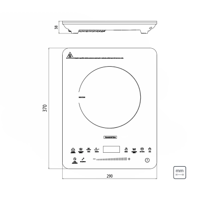 Cooktop Portátil por Indução Tramontina Slim Touch EI 30 com 1 Área de Aquecimento e Comando Touch 220V
