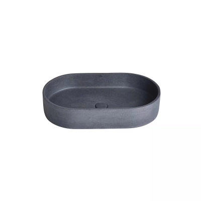 Cuba de Apoio Oval GeoStone - Dark Blue Terrazzo