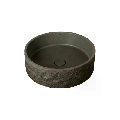 Cuba de Apoio Redonda Rock GeoStone - Moss Grey Terrazzo