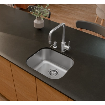 Cuba de embutir Tramontina Lavínia Plus 40 BL em Aço Inox Escovado 40x34 cm com válvula de 4 1/2"