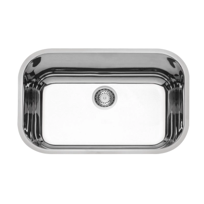Cuba de embutir Tramontina Lavínia Plus 56 BL em Aço Inox em Alto Brilho 56x34 cm com válvula de 4 1/2"