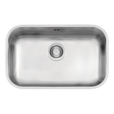 Cuba de embutir Tramontina Lavínia Plus 56 BL em Aço Inox Escovado 56x34 cm com válvula de 4 1/2" com escape