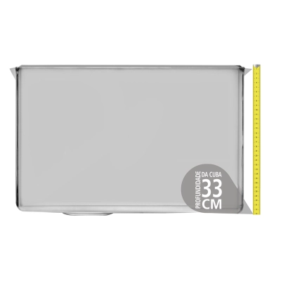 Cuba Profissional de embutir Tramontina Dritta Pro em Aço Inox com Acabamento Acetinado 50x40 cm