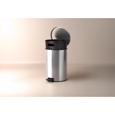 Lixeira com Pedal Tramontina Loop em Aço Inox com Acabamento Polido e Balde Interno 20 L