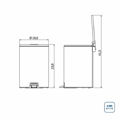 Lixeira com Pedal Tramontina Loop em Aço Inox com Acabamento Polido e Balde Interno 3 L