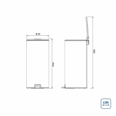 Lixeira com Pedal Tramontina Loop em Aço Inox com Acabamento Polido e Balde Interno 30 L