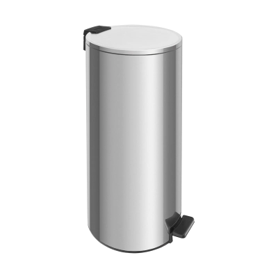 Lixeira com Pedal Tramontina Loop em Aço Inox com Acabamento Polido e Balde Interno 30 L