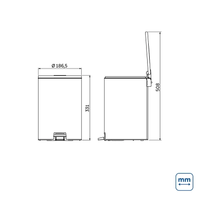Lixeira com Pedal Tramontina Loop em Aço Inox com Acabamento Polido e Balde Interno 5 L