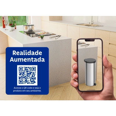 Lixeira com Pedal Tramontina New em Aço Inox com Acabamento Polido 30 L
