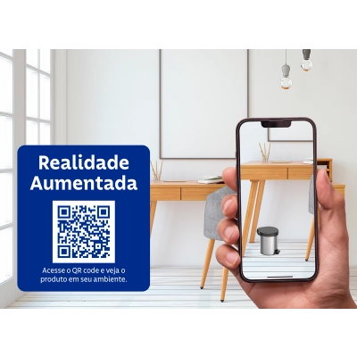 Lixeira com Pedal Tramontina New em Aço Inox com Acabamento Polido 5 L