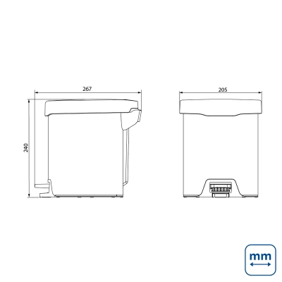 Lixeira com Pedal Tramontina New em Aço Inox com Acabamento Polido 5 L