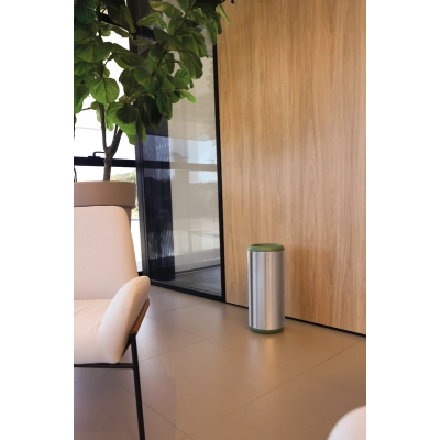 Lixeira Inox Tramontina Portofino Lyf com Acabamento Acetinado e Aro em Polipropileno sem Tampa 15 L