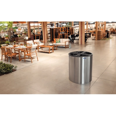 Lixeira Tramontina Abruzzo em Aço Inox com Acabamento Acetinado 110 L