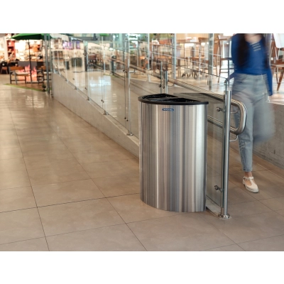 Lixeira Tramontina Abruzzo em Aço Inox com Acabamento Acetinado 110 L