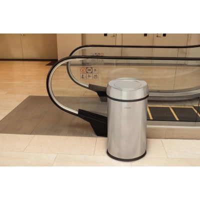 Lixeira Tramontina Friuli 65 L em Aço Inox com Acabamento Acetinado e Tampa Basculante