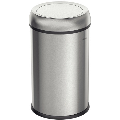 Lixeira Tramontina Friuli 65 L em Aço Inox com Acabamento Acetinado e Tampa Basculante