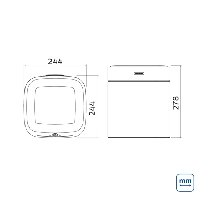 Lixeira Tramontina Sense Square Automática com Sensor em Aço Inox com Acabamento Acetinado 8 L