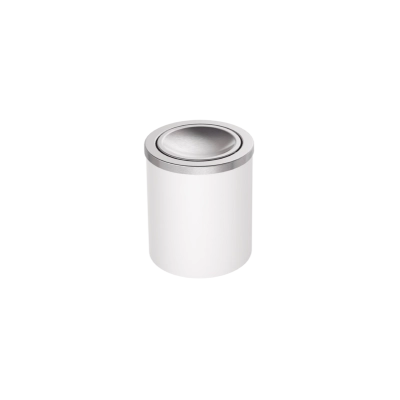 Lixeira Tramontina Útil Basculante em Aço Inox com Acabamento Acetinado e Corpo em Polipropileno Branco 5 L