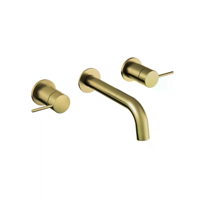 Misturador de Parede para Lavatório Loop - Brushed Gold