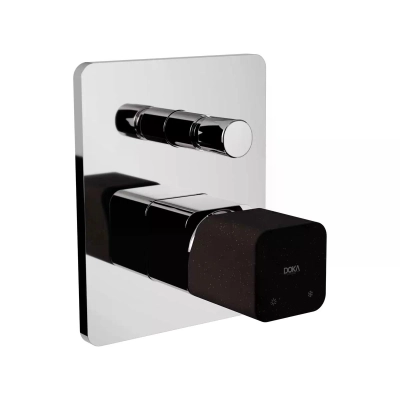 Monocomando com Desviador para Chuveiro Rivvo GeoStone - Black Terrazzo