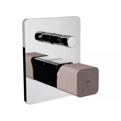 Monocomando com Desviador para Chuveiro Rivvo GeoStone - Off White Terrazzo