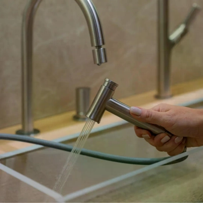 Monocomando de Cozinha com Bica Direcionável e Ducha Manual Modu - GunMetal