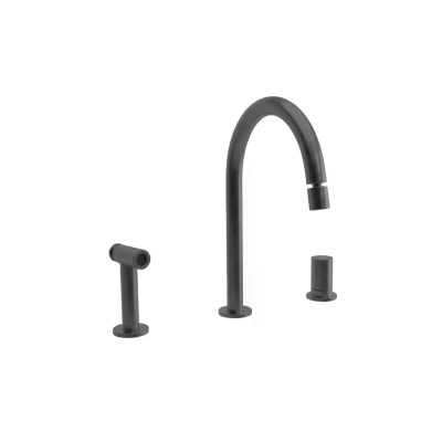 Monocomando de Cozinha com Bica Direcionável e Ducha Manual Modu - GunMetal