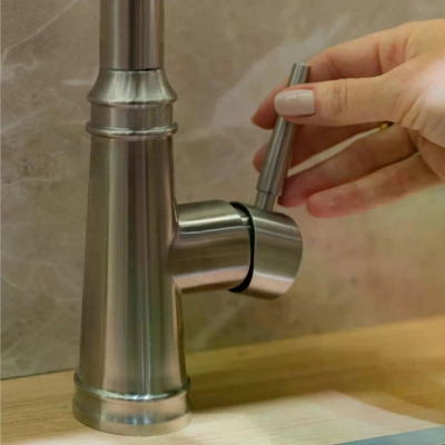 Monocomando de Cozinha Pull-Out Ferme - Brushed