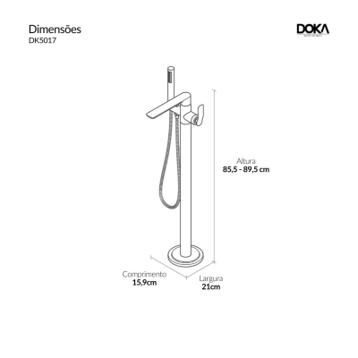 Monocomando de Piso para Banheira Rainbow - Matt White