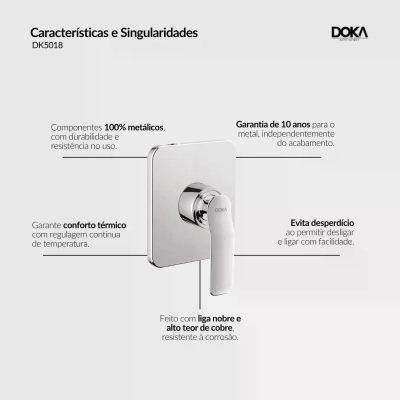 Monocomando para Chuveiro Rainbow - Brushed Gold
