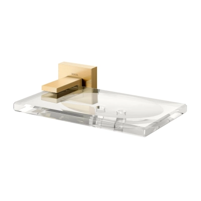Saboneteira de parede Square ouro escovado