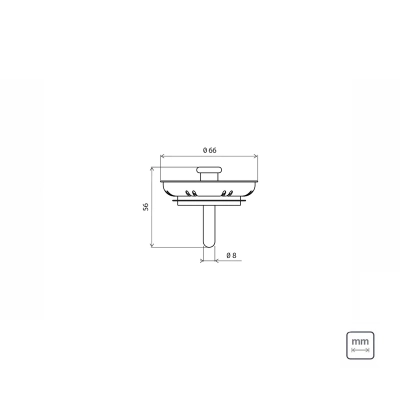 Tampa de Válvula Tramontina Econômica 3 1/2" em Aço Inox Polido e Polipropileno para Pias Cubas e Tanques