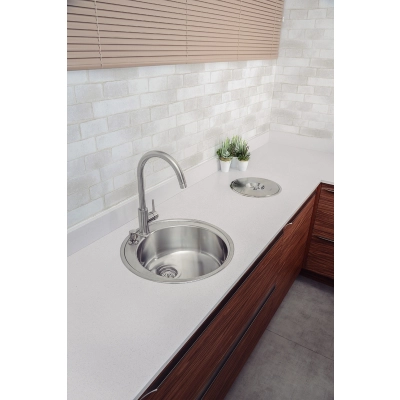 Tampa de Válvula Tramontina Luxo 4 1/2" em Aço Inox Polido e Polipropileno para Pias e Cubas