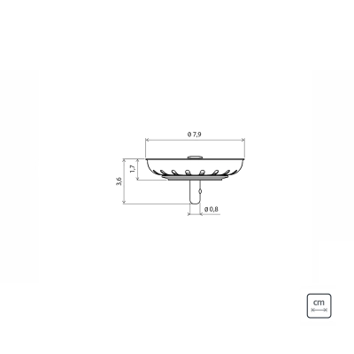 Tampa de Válvula Tramontina Luxo 4 1/2" em Aço Inox Polido e Polipropileno para Pias e Cubas