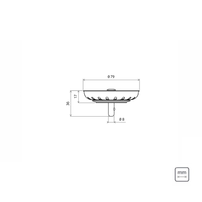 Tampa de Válvula Tramontina Luxo 4 1/2" em Aço Inox Polido e Polipropileno para Pias e Cubas